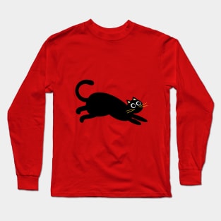 running black cat Long Sleeve T-Shirt